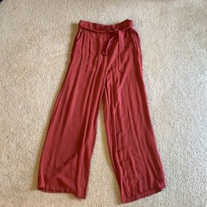 Wide leg rust pants